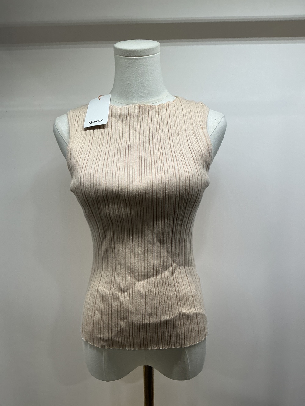 Cotton Cashmere Ribbed Tank